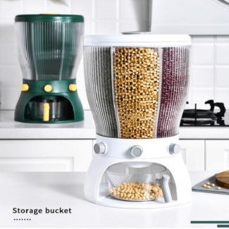 20KG Multifunctional Rotating Food Storage Box with 6 Partitions, Moisture and Pest Proof Price in Pakistan | LAPTAB
