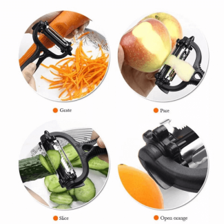 360 Degree Rotary Kitchen Tool with Stainless Steel Blades for Peeling and Slicing Fruits and Vegetables Price in Pakistan | LAPTAB