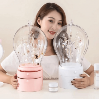 Light Makeup and Jewelry Organizer with 360? Rotation, Bulb Shape, USB and Battery Light Price in Pakistan | LAPTAB
