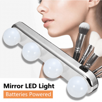 Portable LED 4 Bulbs Makeup Mirror Light with Suction Cups, Cordless and Long-Lasting Price in Pakistan | LAPTAB