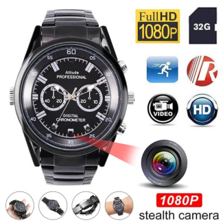 Spy Wrist Watch Camera 1080p with 32GB Memory for Discreet Video Recording