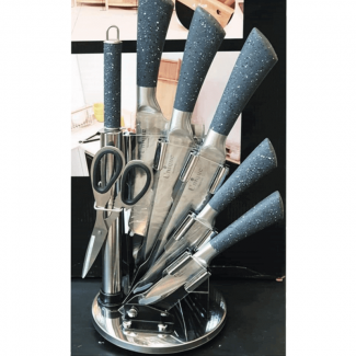 Metal Knife Organizer with 8-Piece Knife Set and Kitchen Scissors, Space-Saving Design Price in Pakistan | LAPTAB