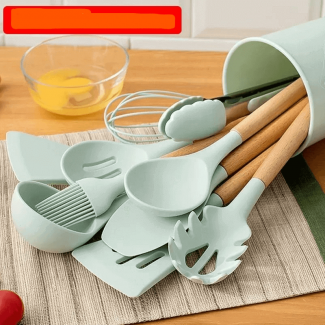11 Pcs Silicone Cooking Utensils Set with Wooden Handles, Heat Resistant to 446?F, BPA Free Price in Pakistan | LAPTAB
