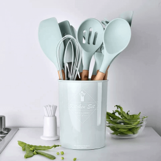 11 Pcs Silicone Cooking Utensils Set with Wooden Handles, Heat Resistant to 446?F, BPA Free Price in Pakistan | LAPTAB