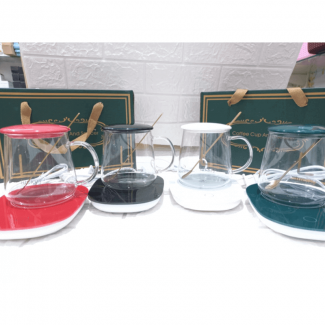 Electric Transparent Mug with Lid, Spoon, USB Heating Pad, Pyrex Glass Price in Pakistan | LAPTAB