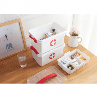 First Aid Medicine Box Large with 2 Layers, Compartments, Dustproof Lid, and Lock Price in Pakistan | LAPTAB