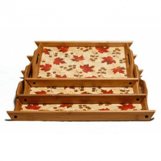 Wooden Trays 3 Pc Set ? Lightweight, Smooth Edges, Multi-Purpose Serving Trays Price in Pakistan | LAPTAB