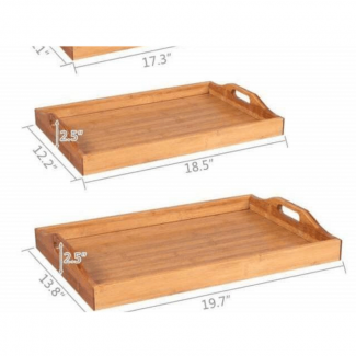 Wooden Trays 3 Pc Set ? Lightweight, Smooth Edges, Multi-Purpose Serving Trays Price in Pakistan | LAPTAB