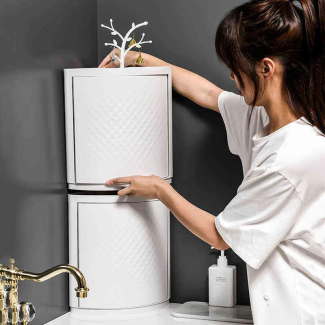 Rotating 360? Wall Mounted 3-Tier Corner Shelf, Waterproof PP Plastic, White Price in Pakistan | LAPTAB
