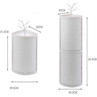 Rotating 360? Wall Mounted 3-Tier Corner Shelf, Waterproof PP Plastic, White Price in Pakistan | LAPTAB