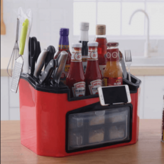 Multi-function Kitchen Rack Condiment Storage Box for Spices, Knives, and Flatware Organizer Price in Pakistan | LAPTAB