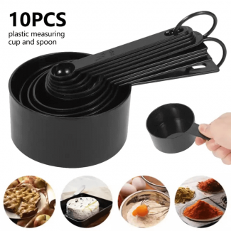 10pcs Plastic Measuring Cups and Spoons Set, Food Grade PP, Durable and Lightweight Price in Pakistan | LAPTAB