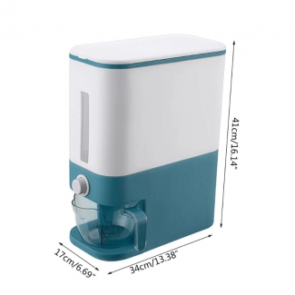 Rice Dispenser with Measuring Cup, 12kg Capacity, BPA-Free, Airtight Food Storage Container Price in Pakistan | LAPTAB
