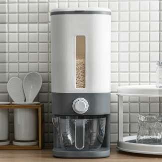 Rice Dispenser with Measuring Cup, 12kg Capacity, BPA-Free, Airtight Food Storage Container Price in Pakistan | LAPTAB