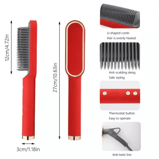 Brush Hair Straightener HQT 909B with Nano Tech Comb and Anti-Scald Teeth for All Hair Types Price in Pakistan | LAPTAB