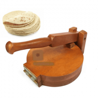 Heavy Wooden Tortilla Press Roti Maker with Easy-Grip Handle for Perfect Round Rotis