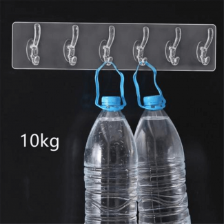 Transparent 5-Hook Wall Strip for Glass, Tile, Metal ? Easy Install, No Marks Price in Pakistan | LAPTAB
