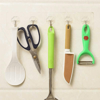 Transparent 5-Hook Wall Strip for Glass, Tile, Metal ? Easy Install, No Marks Price in Pakistan | LAPTAB