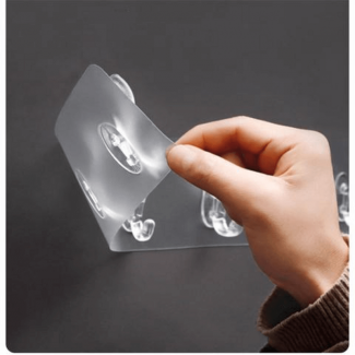 Transparent 5-Hook Wall Strip for Glass, Tile, Metal ? Easy Install, No Marks Price in Pakistan | LAPTAB