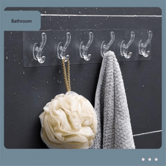 Transparent 5-Hook Wall Strip for Glass, Tile, Metal ? Easy Install, No Marks Price in Pakistan | LAPTAB