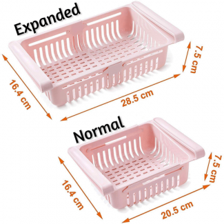 Adjustable Fridge Storage Basket Sliding Drawer with Ventilated, Foldable Design Price in Pakistan | LAPTAB