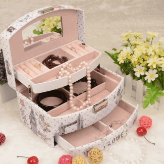 3 Layer Leather Jewelry Organizer