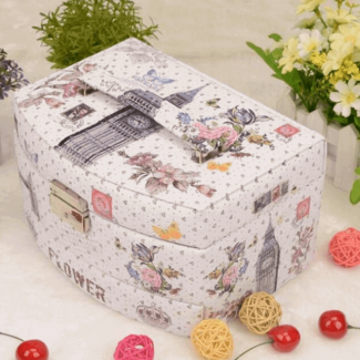 3 Layer Leather Jewelry Organizer with Mirror, Soft Lining, Detachable Design Price in Pakistan | LAPTAB
