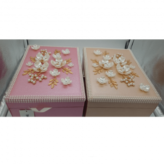 Fancy Jewelry Organizer Box with Embossed Flower Design, Soft Interior for Rings, Necklaces, Bracelets, Earrings Storage Price in Pakistan | LAPTAB