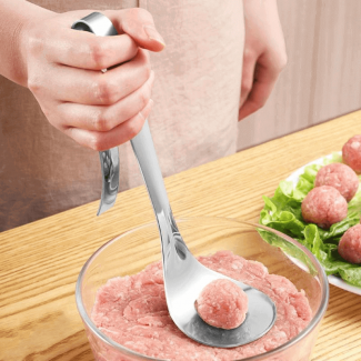 Meatball Maker Spoon Stainless Steel Manual Meatballs Mold with Oval Leak Hole Design