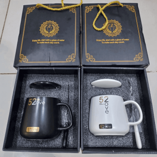 Ceramic Mug with Lid and Stainless Steel Spoon, Microwave and Dishwasher Safe Price in Pakistan | LAPTAB