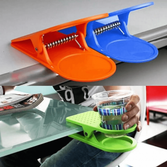Desk Glass Holder with Strong Clip for Securely Holding Cups on Table Edge Price in Pakistan | LAPTAB