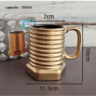 Ceramic Cup Creative Screw Mug - High Temp Resistant, Lightweight, Eco-Friendly Price in Pakistan | LAPTAB