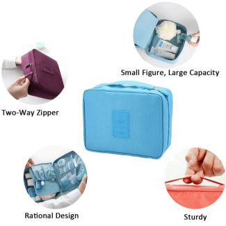 Travel Cosmetic Makeup Organizer Bag with Multiple Compartments, Waterproof Nylon, Foldable for Travel and Toiletries Storage Price in Pakistan | LAPTAB
