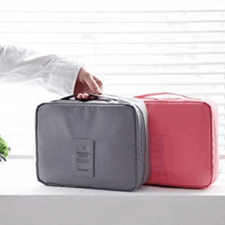 Travel Cosmetic Makeup Organizer Bag with Multiple Compartments, Waterproof Nylon, Foldable for Travel and Toiletries Storage Price in Pakistan | LAPTAB