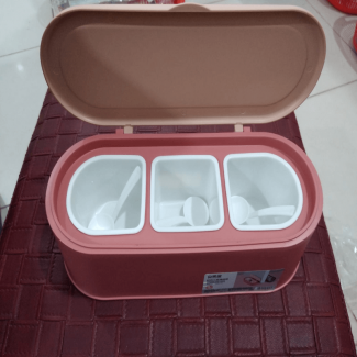 Seasoning Storage Box with 3 Removable Compartments and Lid for Freshness Price in Pakistan | LAPTAB