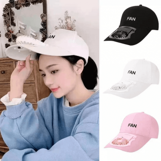 Summer Hat with Rechargeable USB Fan, 3 Speeds, 7-Hour Use, Breathable Cotton-Polyester Price in Pakistan | LAPTAB