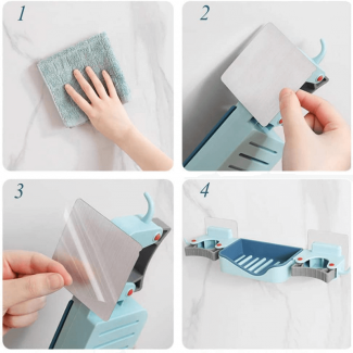3 in 1 Brush Soap Mop Rack with Strong Suction Cups for Bathroom and Storage Organization Price in Pakistan | LAPTAB