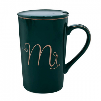 Mr Mrs Ceramic Coffee Mug with Lid and Spoon, Porcelain, Microwave Safe Price in Pakistan | LAPTAB