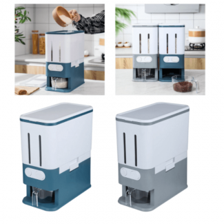 2 Grid Rice Dispenser with Measuring Cup, Airtight 9-10L Storage Container for Dry Food Price in Pakistan | LAPTAB