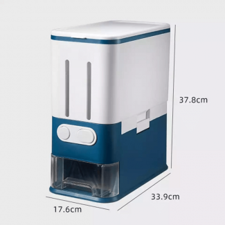 2 Grid Rice Dispenser with Measuring Cup, Airtight 9-10L Storage Container for Dry Food Price in Pakistan | LAPTAB