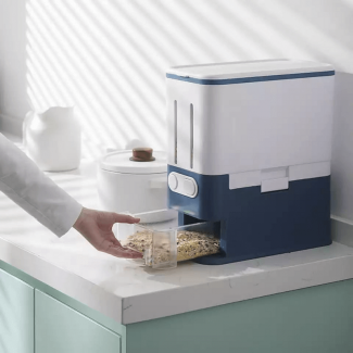 2 Grid Rice Dispenser with Measuring Cup, Airtight 9-10L Storage Container for Dry Food Price in Pakistan | LAPTAB