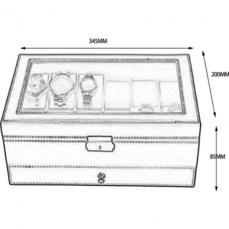 2 Layered Watch Case with 12 Slots, PU Leather Organizer for Watches and Jewelry Price in Pakistan | LAPTAB