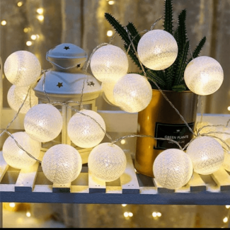 Cotton Balls Fairy Lights Battery Operated Soft Light for Home Decoration Price in Pakistan | LAPTAB