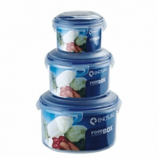 3 Pc Round Food Storage Containers with Airtight Lids, BPA-Free, Microwave Safe