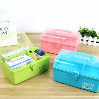 Plastic Storage Box with 3 Layers, Transparent Dustproof Lid, Lock Seal, Portable Organizer Price in Pakistan | LAPTAB