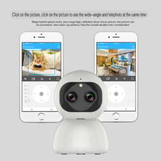 Binocular Zoom Wide Angle PTZ Camera with Dual Lenses, Two-Way Audio, Night Vision, and Face Recognition Price in Pakistan | LAPTAB