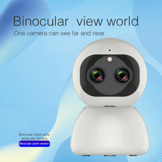 Binocular Zoom Wide Angle PTZ Camera with Dual Lenses, Two-Way Audio, Night Vision, and Face Recognition Price in Pakistan | LAPTAB
