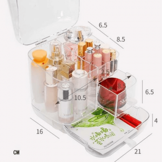 3 Section Acrylic Cosmetic Organizer Box with Clear Wide Compartments for Makeup Storage Price in Pakistan | LAPTAB