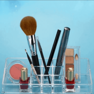 Acrylic Rectangle Cosmetic Organizer with 2 Layers, 9 Sections for Lipsticks and Makeup Storage Price in Pakistan | LAPTAB