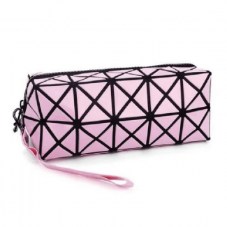 Geometric Design PVC Makeup Pouch with Foldable Shapes, PU Leather, Zipper Closure Price in Pakistan | LAPTAB
